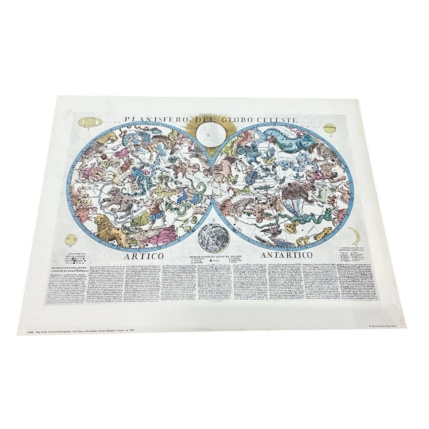 Map Of The Celestial Hemispheres - Artico & Antartico - 18x14” Art Print