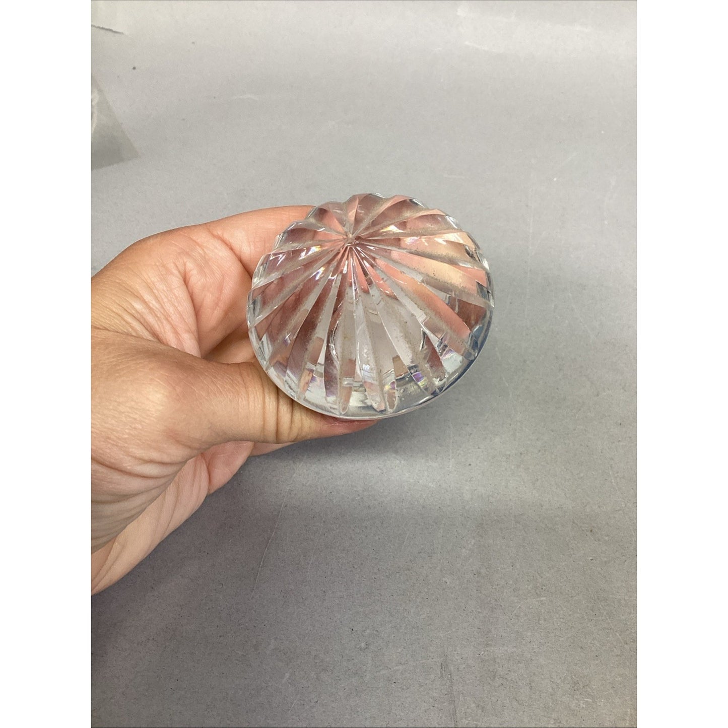 Vintage Heavy Lead Crystal Decanter With Stopper - 10”H