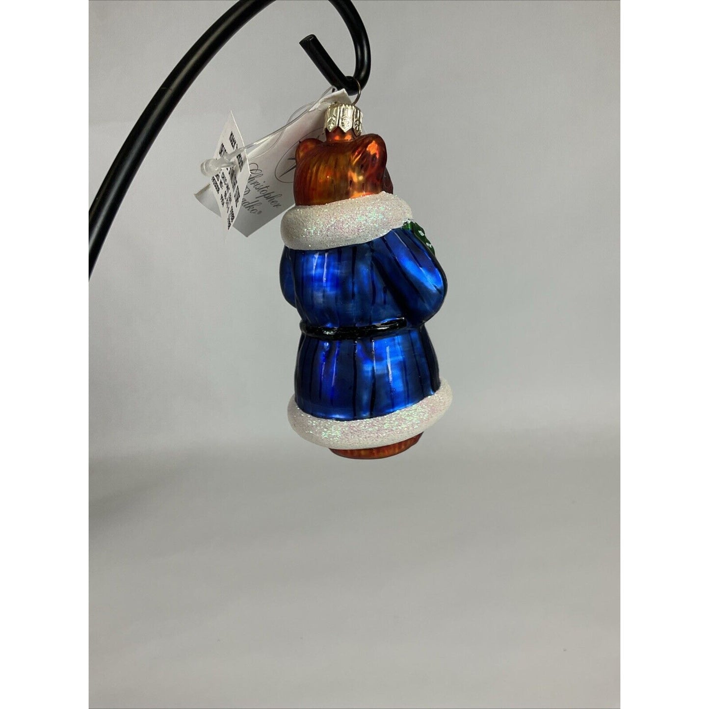 Christopher Radko Beary Chic Glass Bear Christmas Ornament