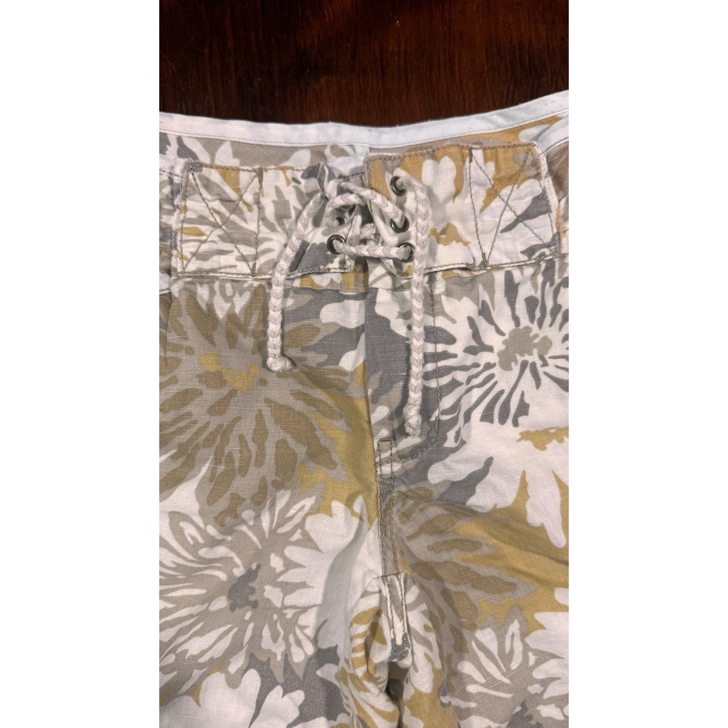 Free People Floral Shorts Size 4 Lace Up Boho Summer
