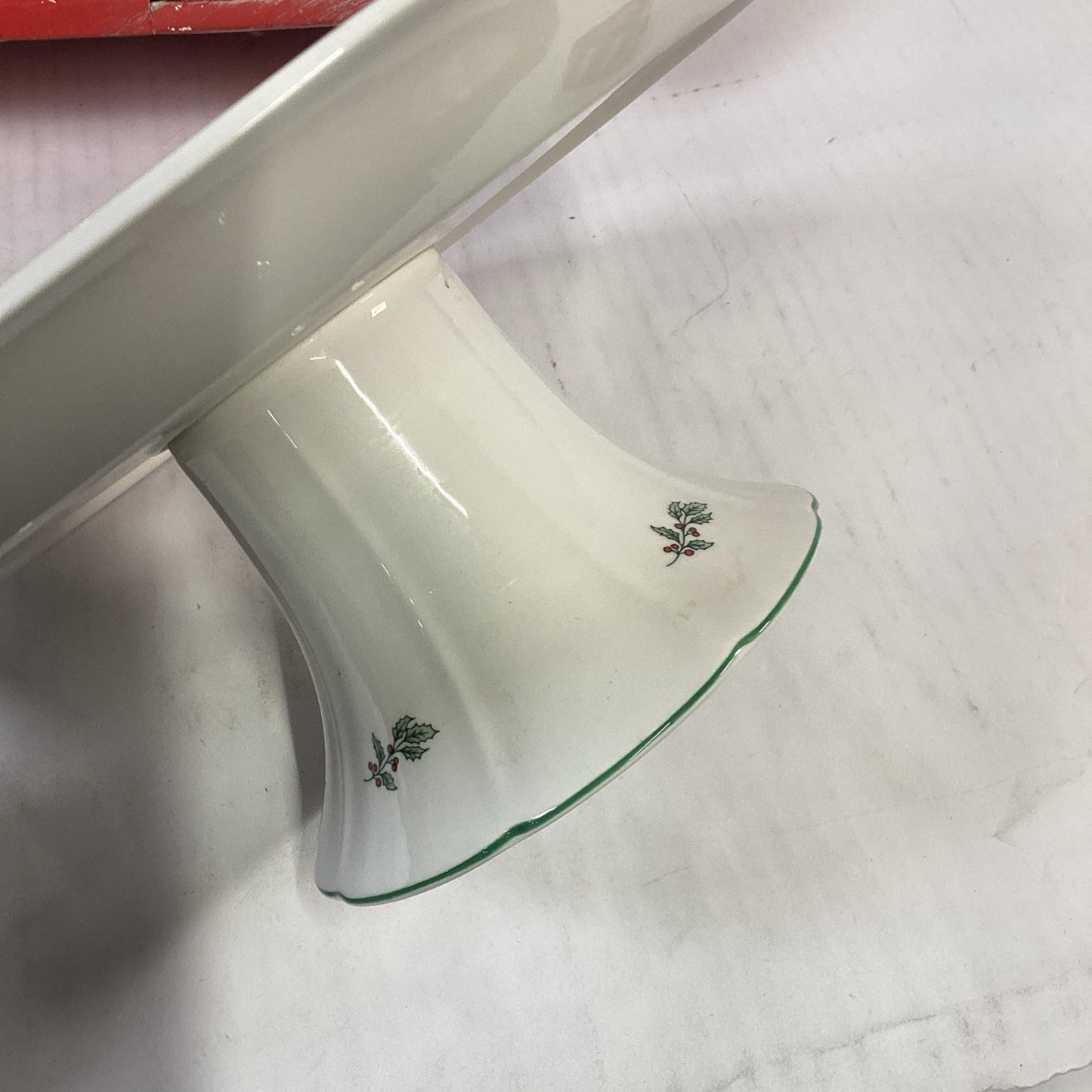 Vintage 1980's Nikko Japan Happy Holidays Christmas Tree Pedestal Cake Plate