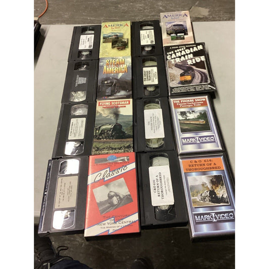 Lot Of 8 Train VHS Tapes - Flying Scotsman, Steam Across America, Great Canadian