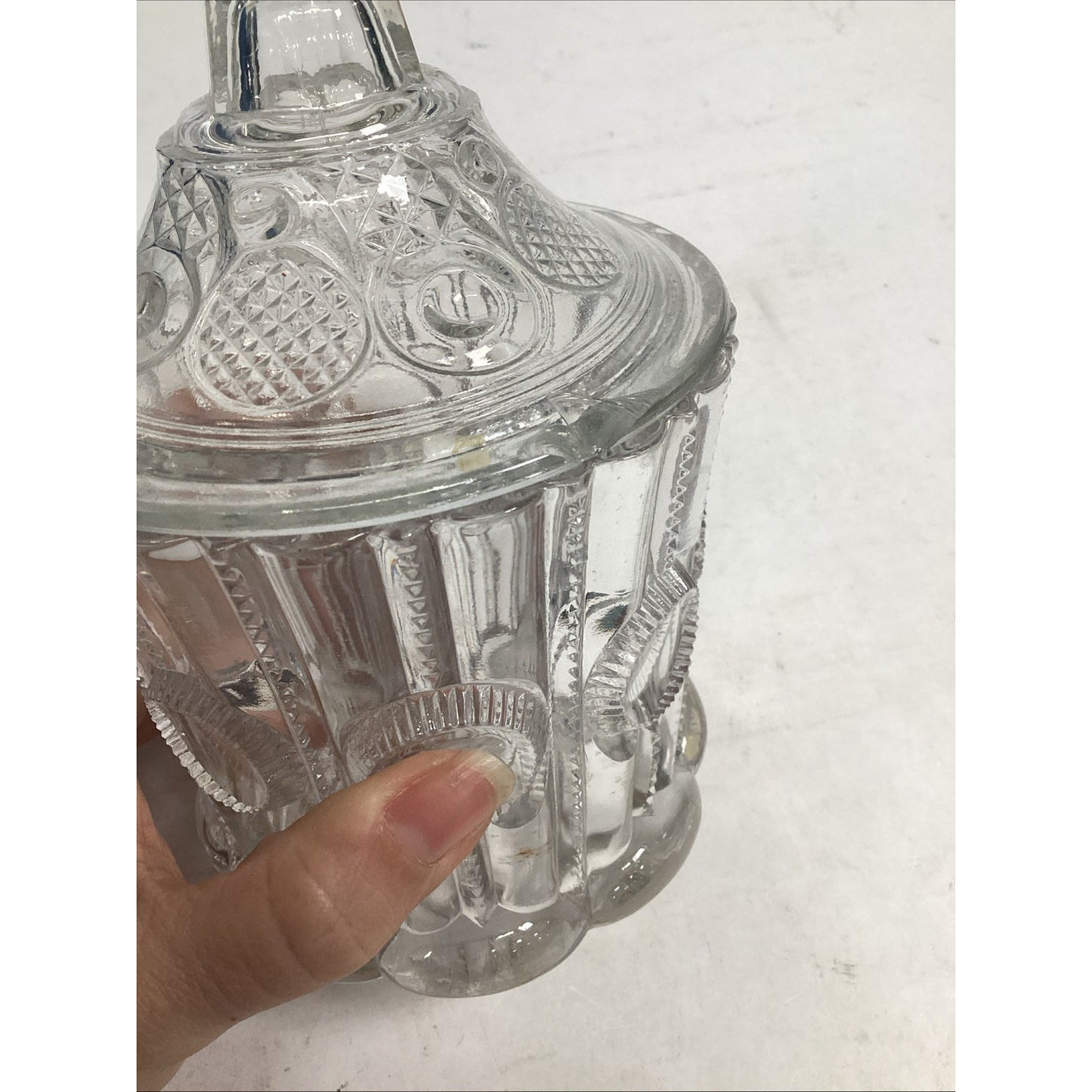Vintage EAPG Pressed Glass Sugar Bowl With Lid Or Lidded Candy Dish