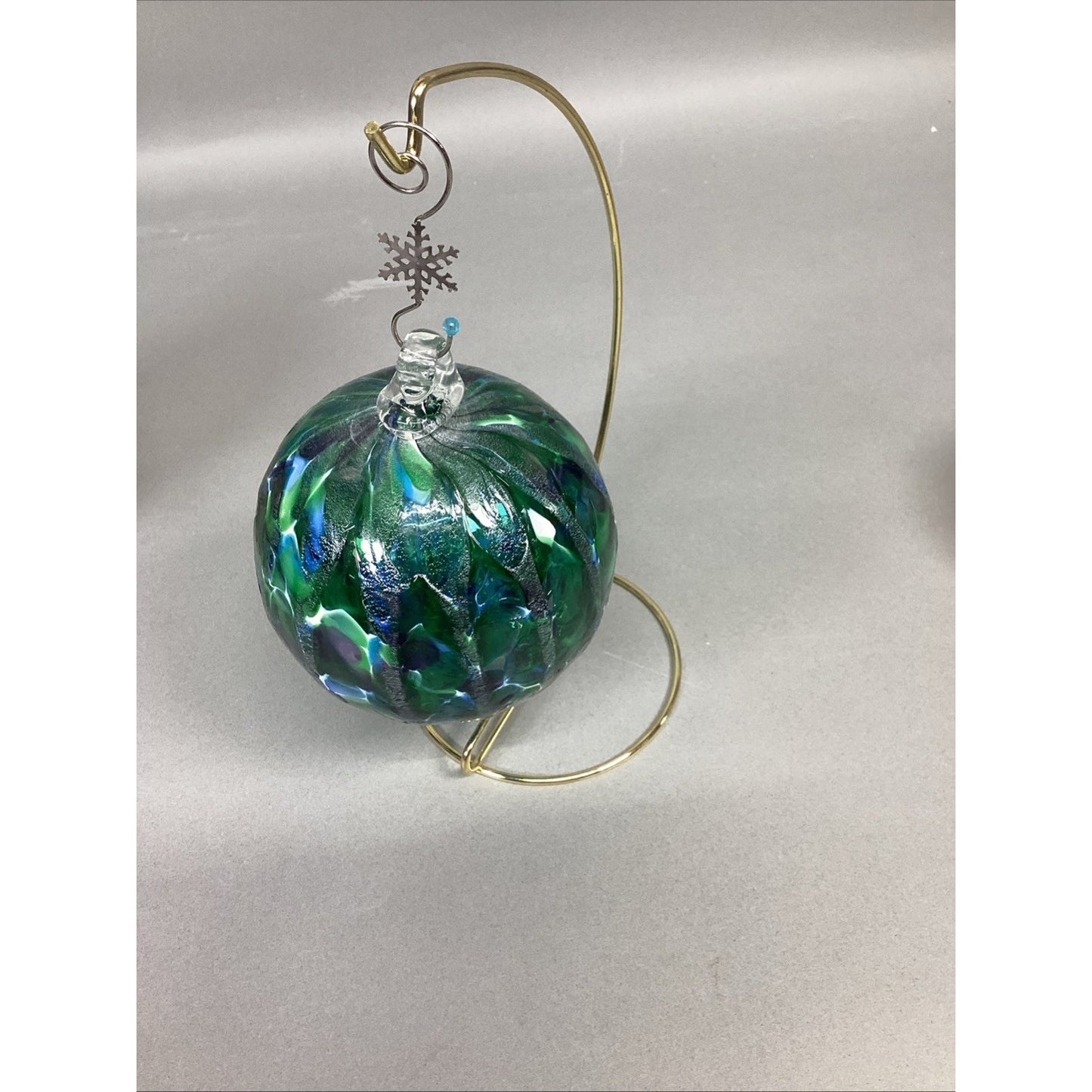 Set Of 3 Hand Blown Glass Christmas Ornaments With Ornament Hangers