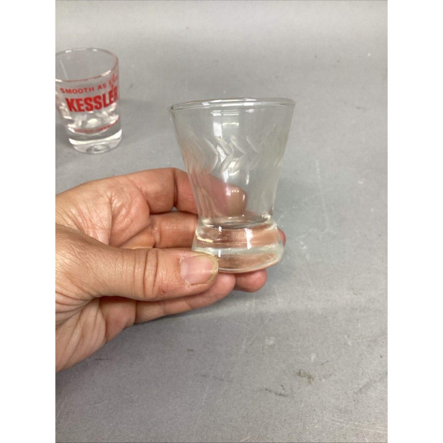 1 Vintage Glass Beer Mug With 5 Shot Glasses