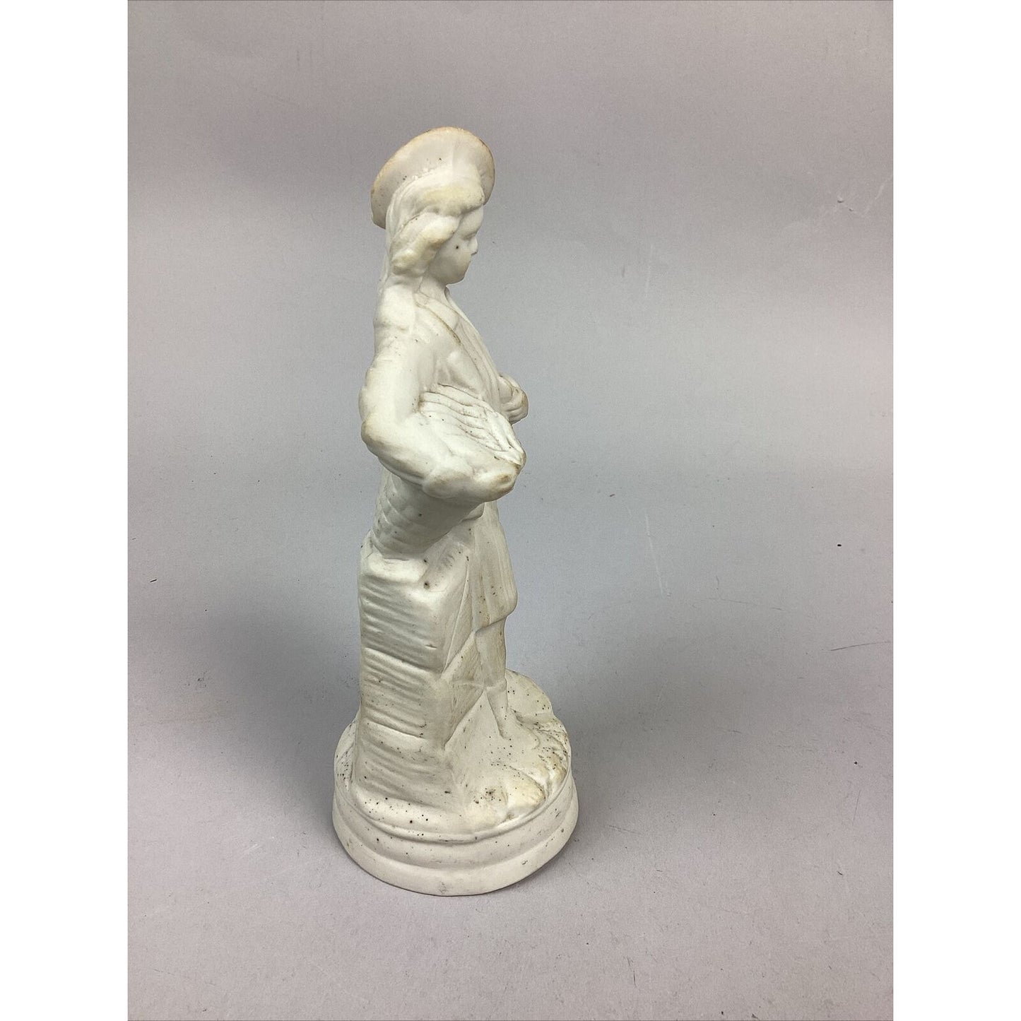 2 Antique Bisque Porcelain Figurines