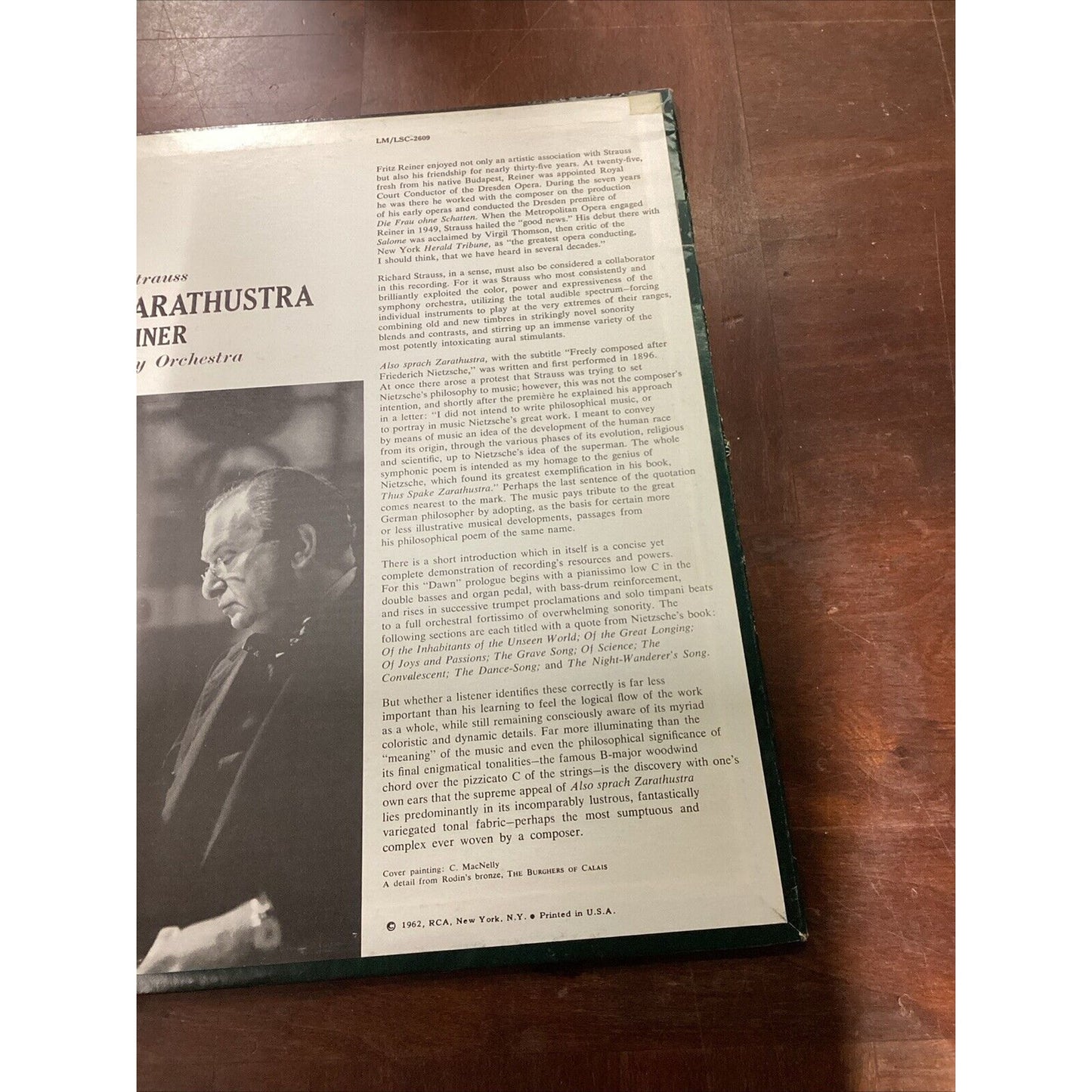 1962 Fritz Reiner Chicago Symphony Strauss Also Sprach Zarathustra LP Vinyl