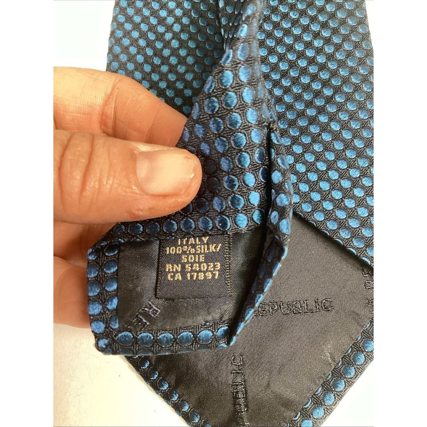 Banana Republic 100% Silk Men’s Blue Dot Tie - Made In Italy