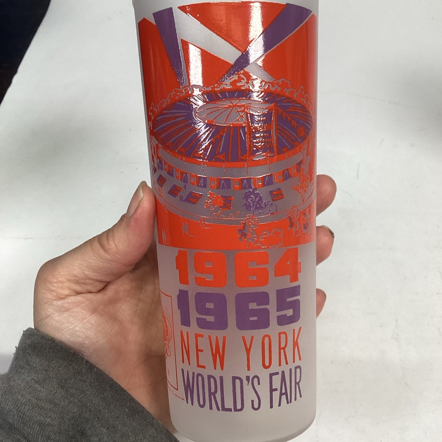 Vintage 1964-1965 New York World's Fair Frosted Glass Tumblers - Set Of 4