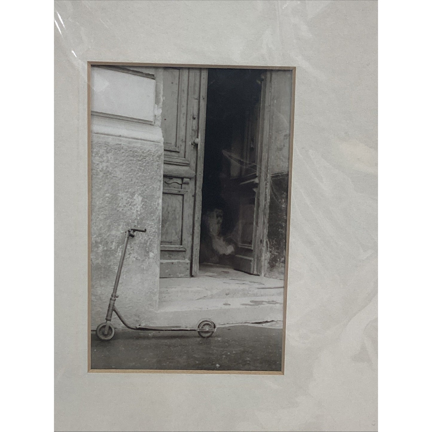 Antique Framed Fine Art Print Of A Scooter - Signed