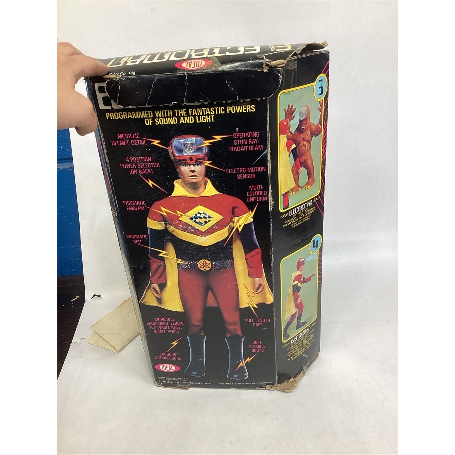 Vintage NOS 1977 Electroman Action Figure W/ Original Box - Box Is Damaged