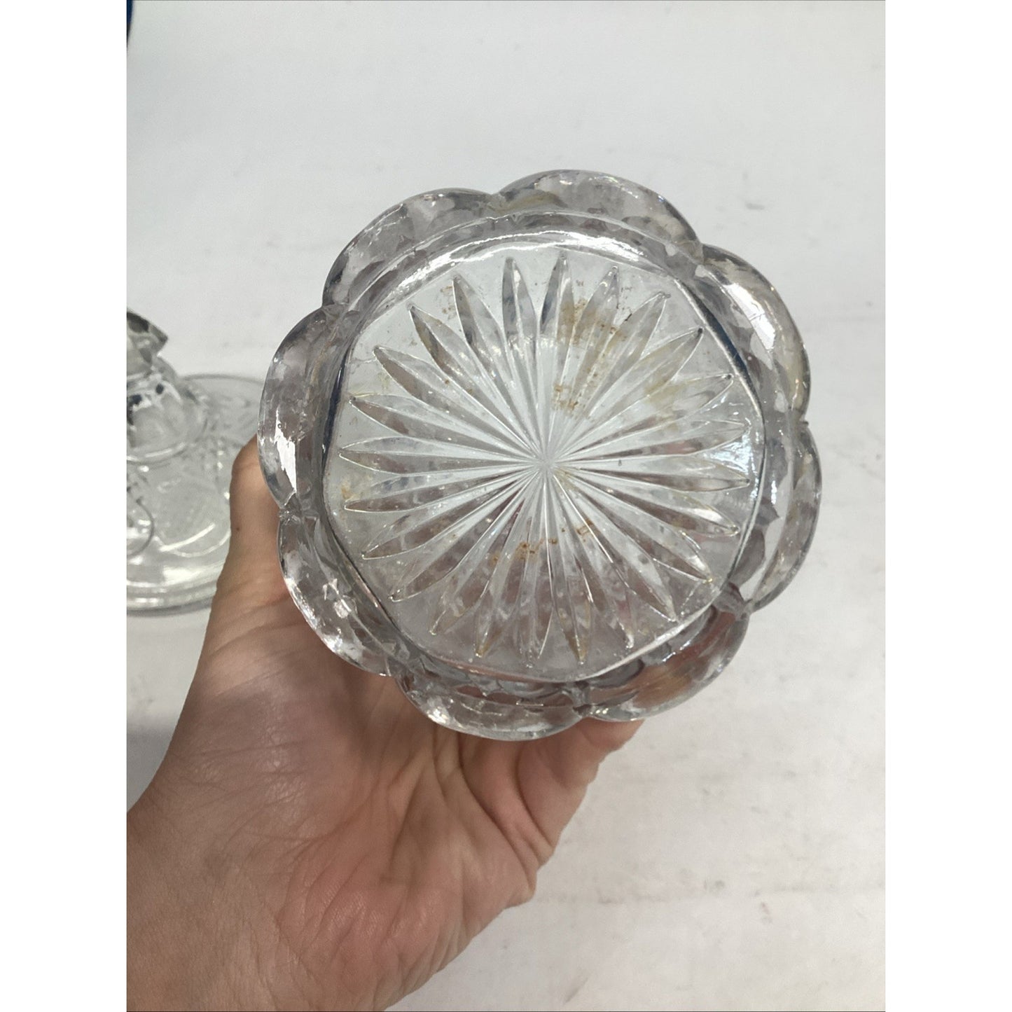 Vintage EAPG Pressed Glass Sugar Bowl With Lid Or Lidded Candy Dish