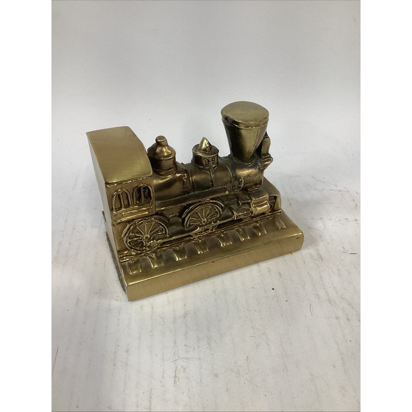 PM Craftsman Brass Train Locomotive Bookend Paper Weight