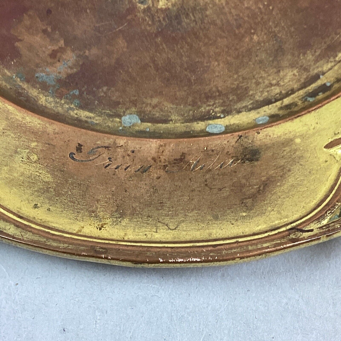 Antique 1904 Gold Colored Trinket Dish - 5.5”