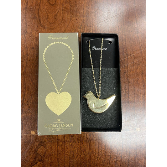 GEORG JENSEN Christmas Ornament Dove Bird 24 carat gold plated In Box