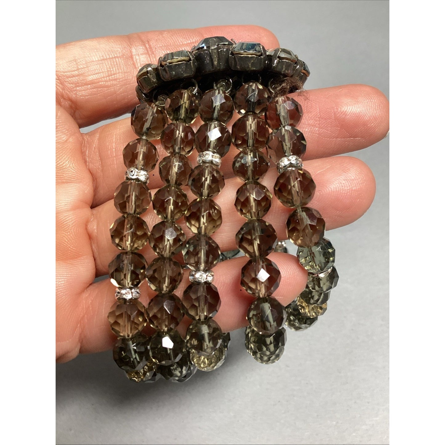 Vintage Women’s Cluster Beaded 5 Strand Stretch Bracelet