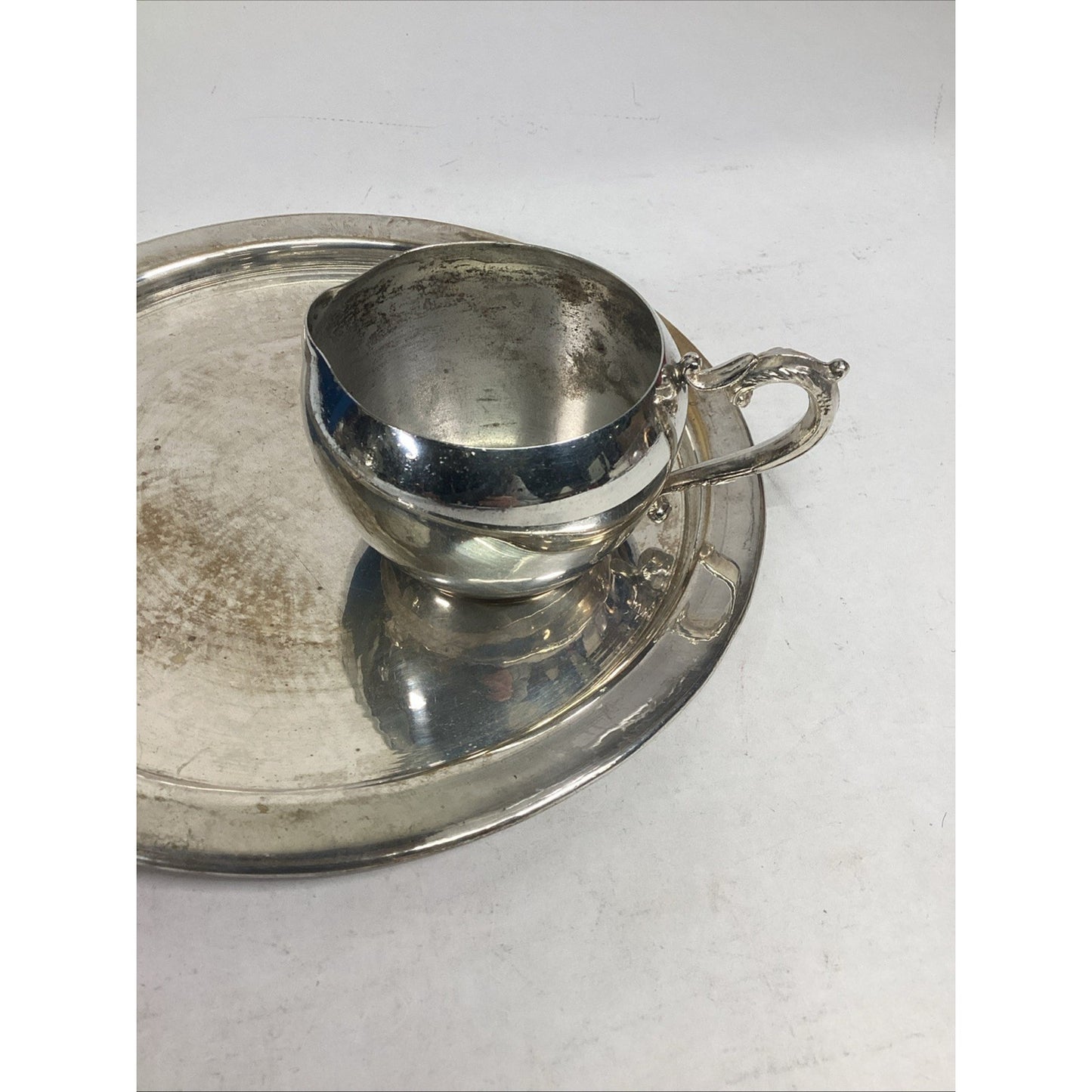 Vintage Leonard Silverplate Lidded Sugar and Creamer Set Pineapple Top
