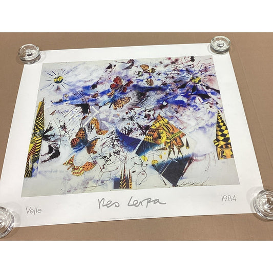 Veile 1984 Butterflies Art Poster Print - 27.5x24.75”