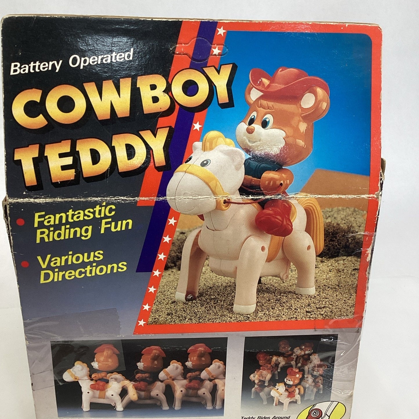 Vintage 1988 Cowboy Teddy - NOS - Battery Operated