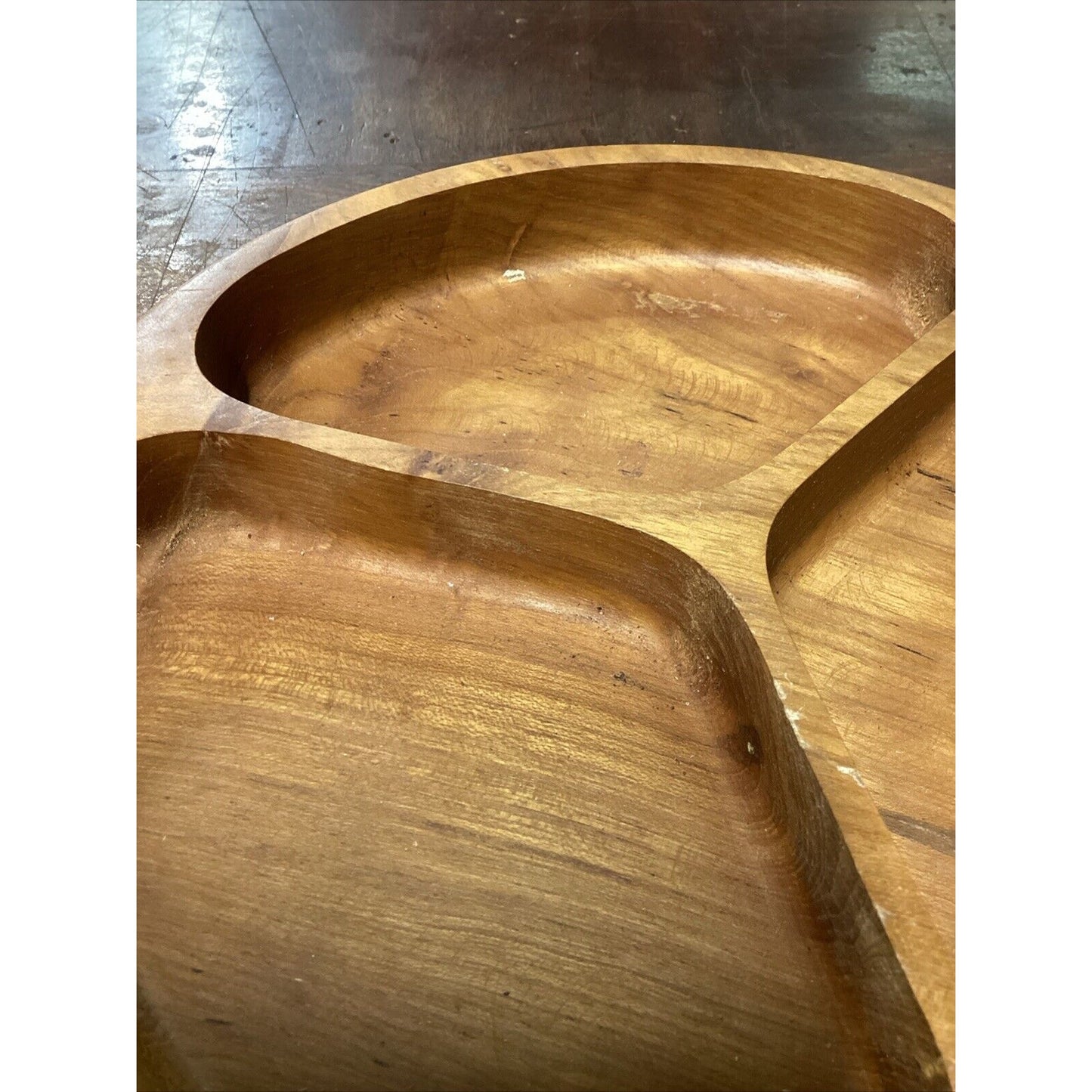 Dolphin Genuine Teakwood Divided Tray/Plate Made In Thailand