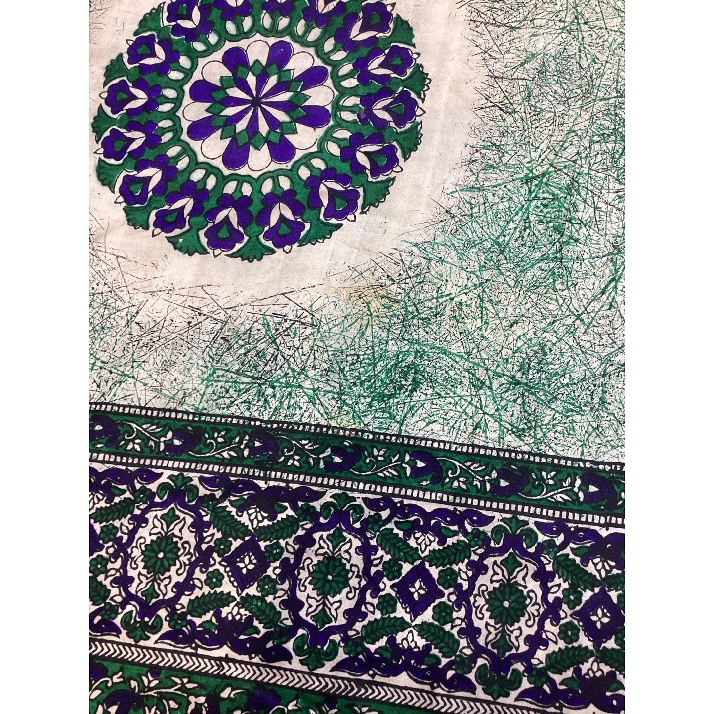 Vintage Silk Mandala Dupatta/Odhani Shawl - 200x45” - Pattern #10040