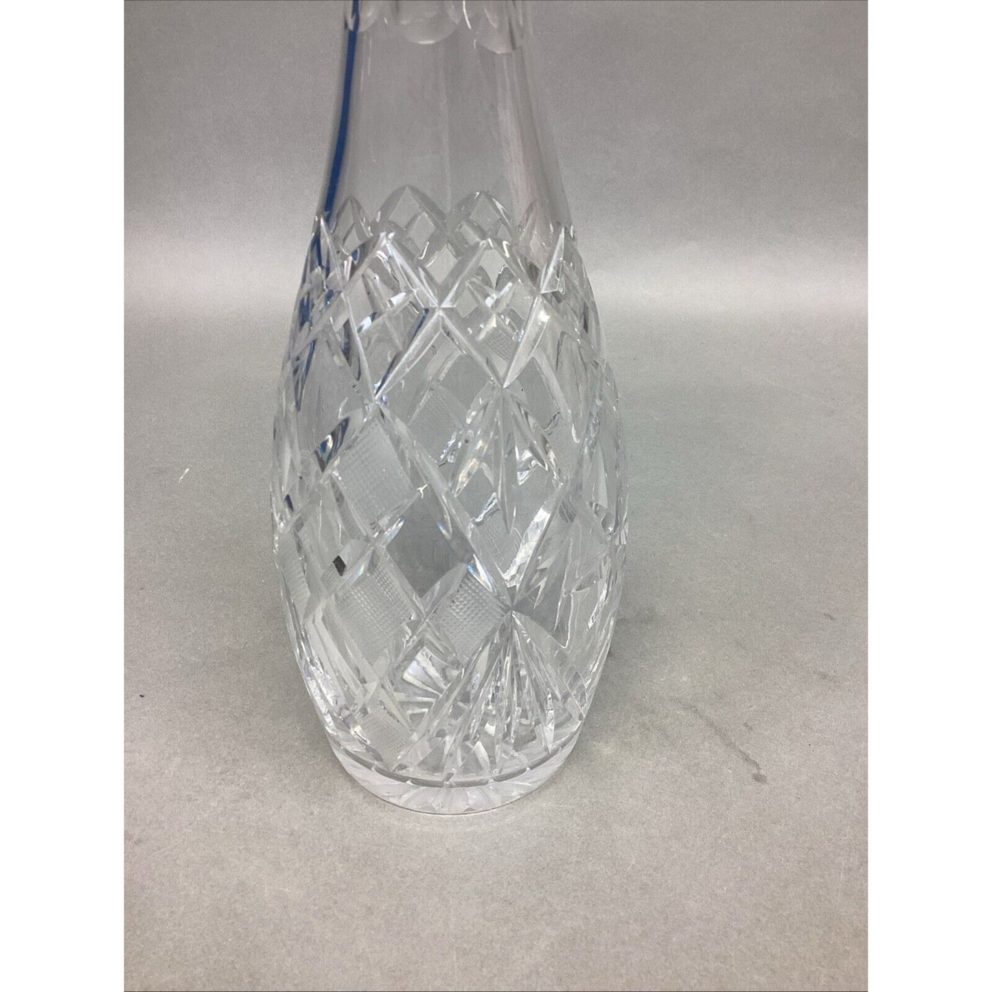 Decorative Cut Glass Decanter With Matching Stopper - 14.5”H