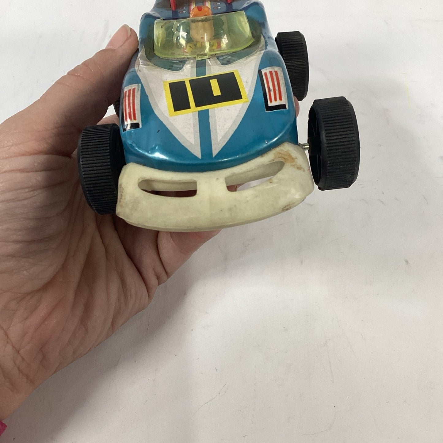ME 811 RACER GYROACTION BATTERY OPERATED TIN TOY BLUE/RED