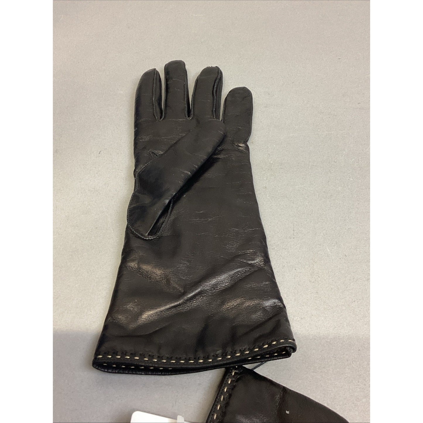 Coach 100% Black Leather Lined Gloves 100% Cashmere Lining- 7 1/2 - NWT - #80037