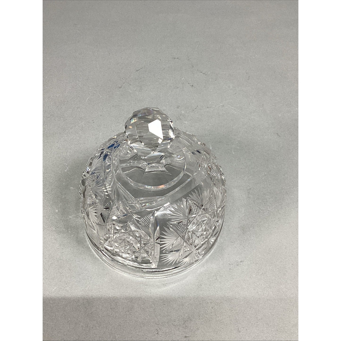 Cut Crystal Glass Hobstar Cheese Or Butter Dome