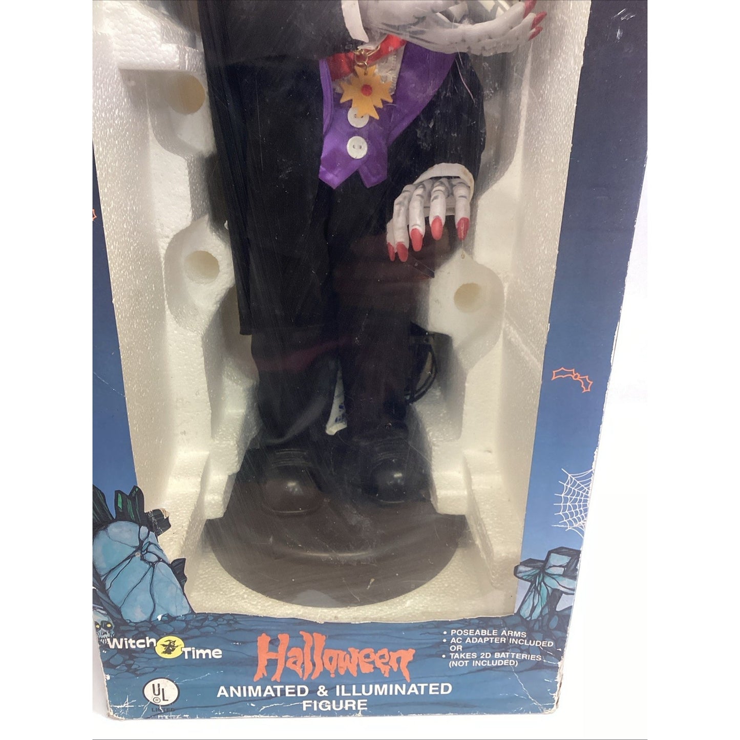 Vintage Witch Time Animated Dracula Figurine With Box - NOS