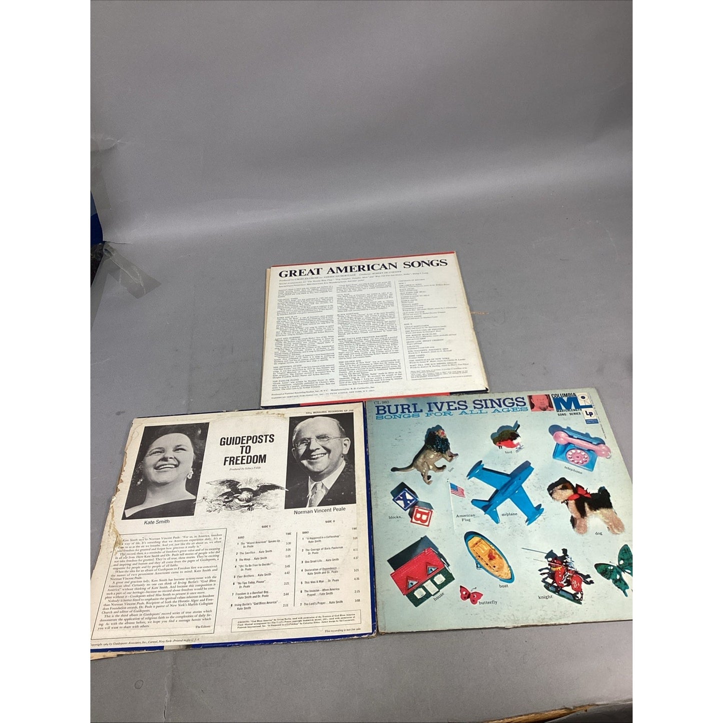 3 LPs - Guideposts To Freedom, Great American Songs, Songs For All Ages