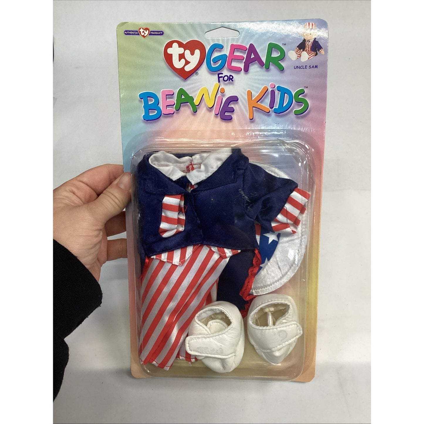 Lot of 2 Ty Gear For Beanie Kids - Cheerleader & Uncle Sam - New