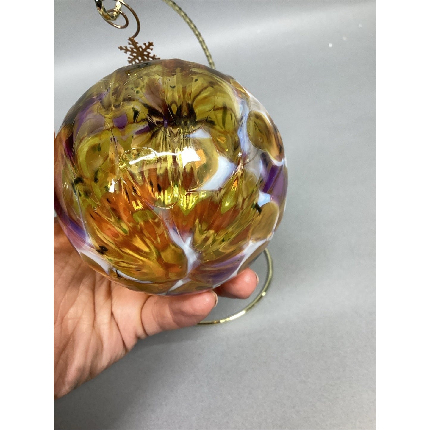 Set Of 3 Hand Blown Glass Christmas Ornaments With Ornament Hangers