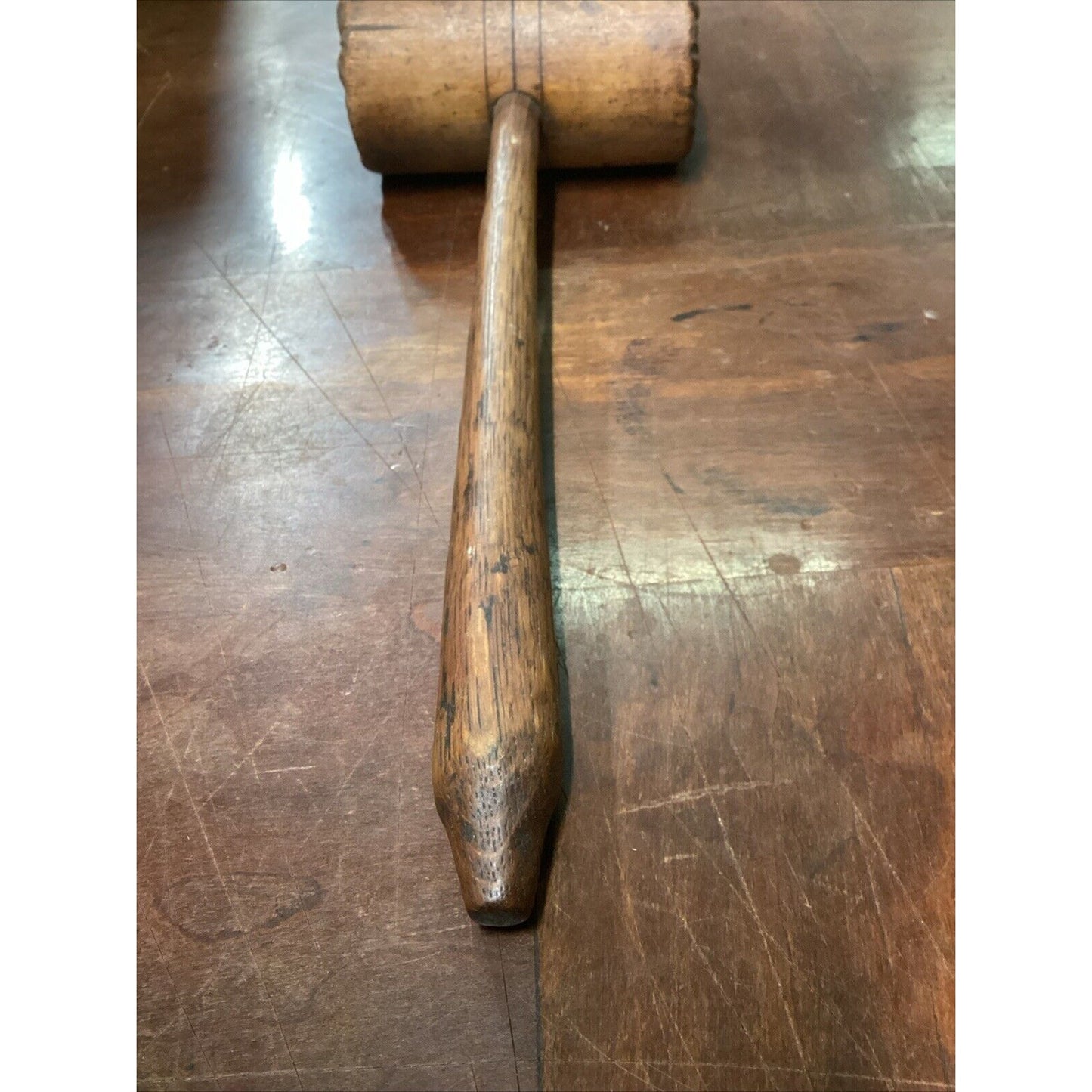 Vintage Large Wooden Mallet/Meat Tenderizer - 13.5”L