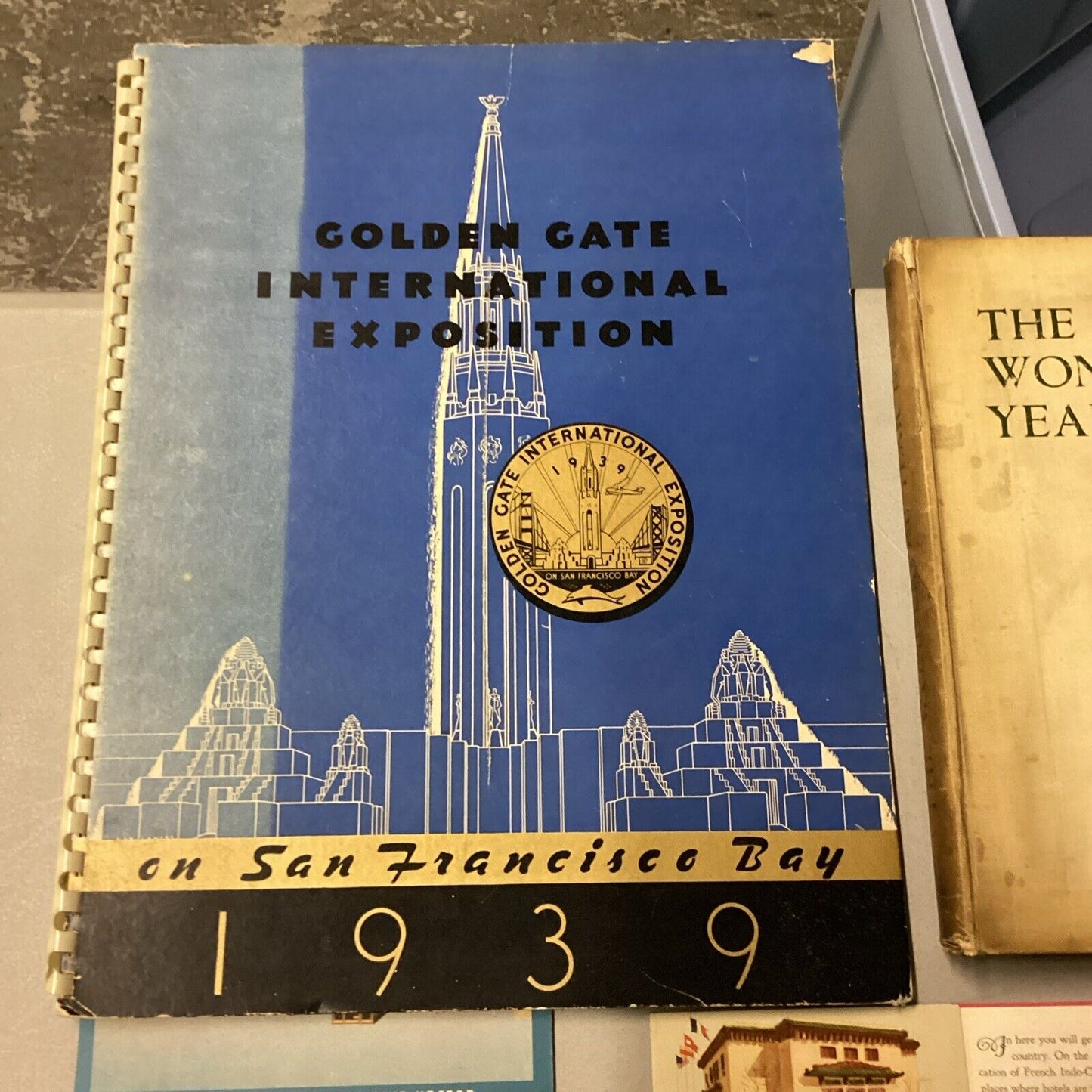 1939 Golden Gate Exposition Book W/ 16 Lithographs &The Wonderful Year 1909 Book