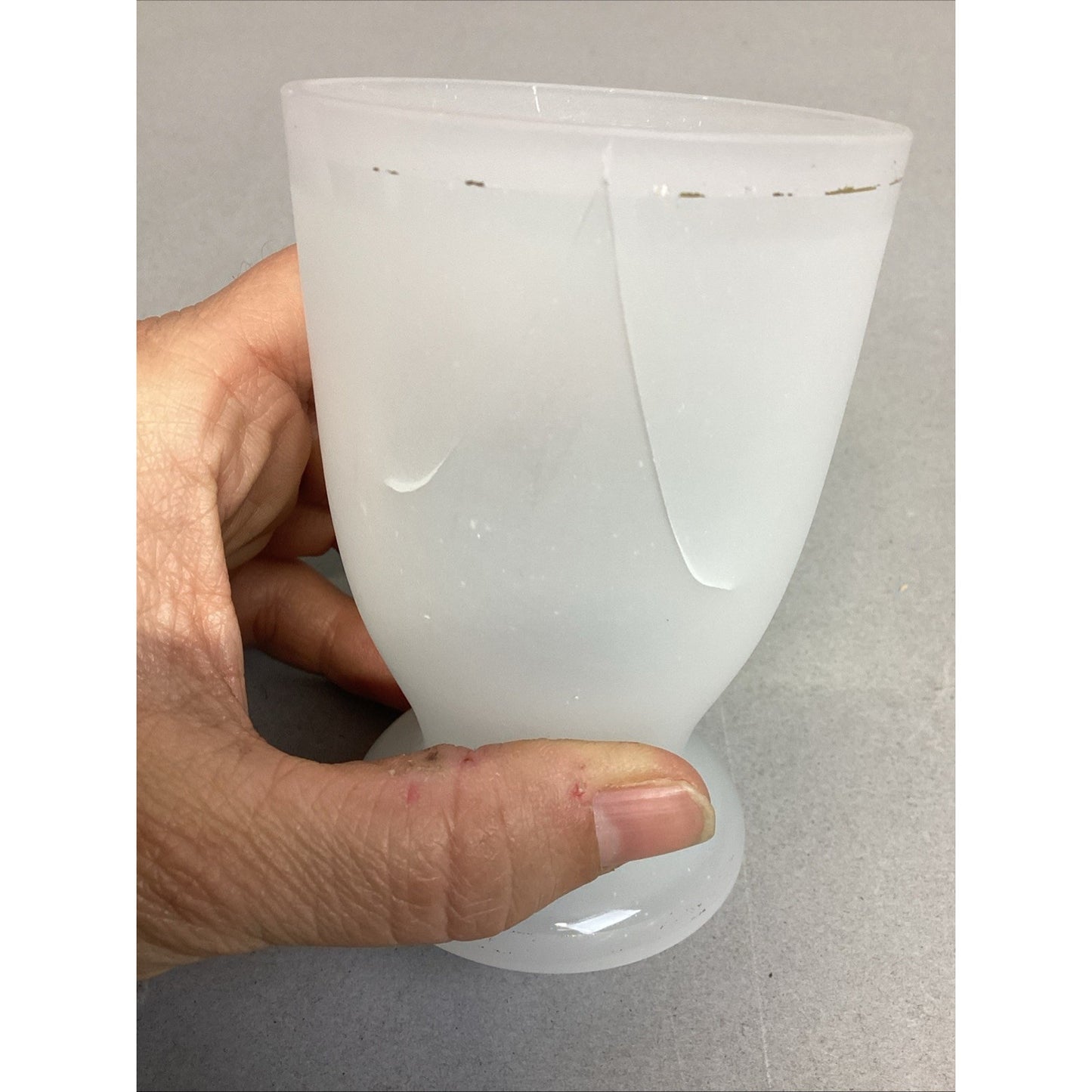 Set Of 7 Vintage Frosted Glass Egg Cups - 4”H
