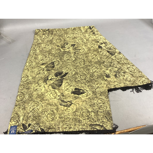 Emanuel Ungaro Multicolor Gold Floral Shawl/Wrap - Made In Italy