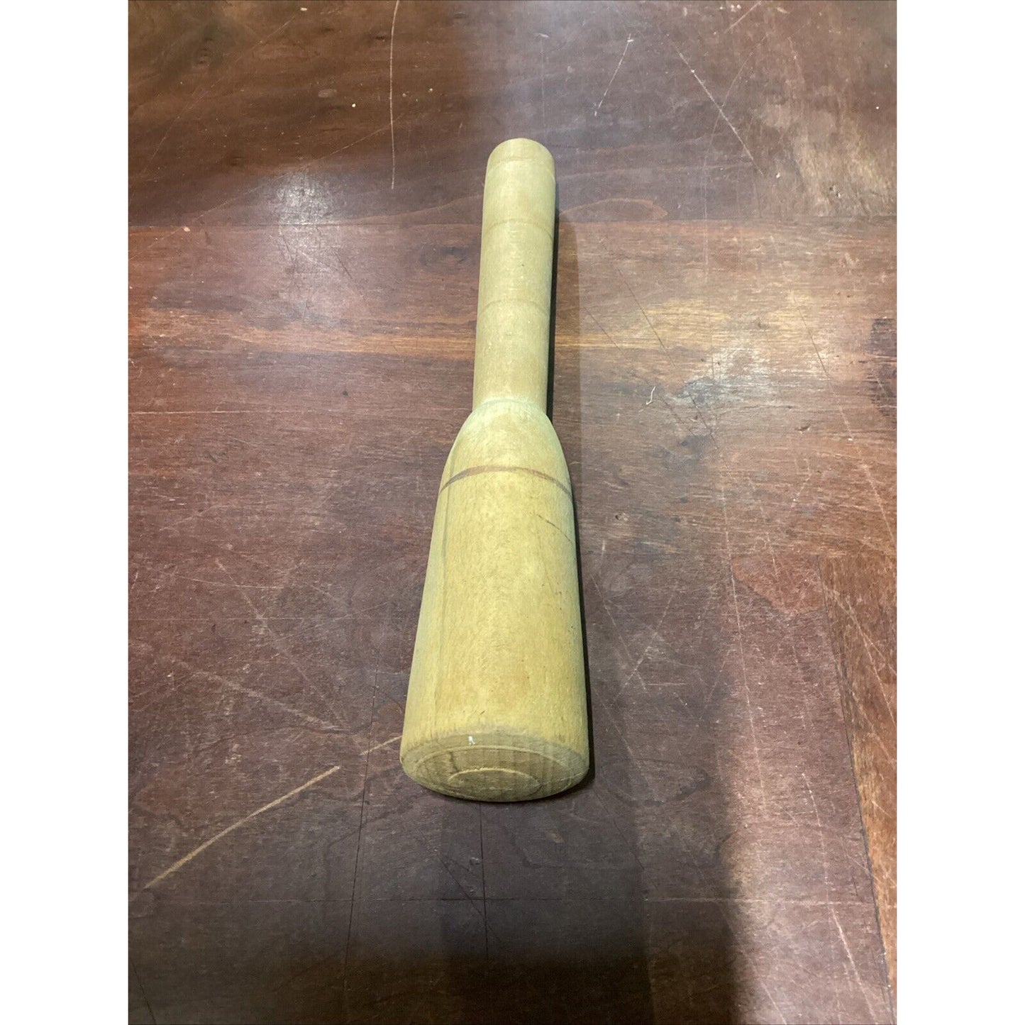 Vtg Wooden Pestle Country Primitive Mortar Food Grinding - 10”L