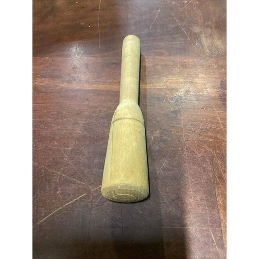 Vtg Wooden Pestle Country Primitive Mortar Food Grinding - 10”L