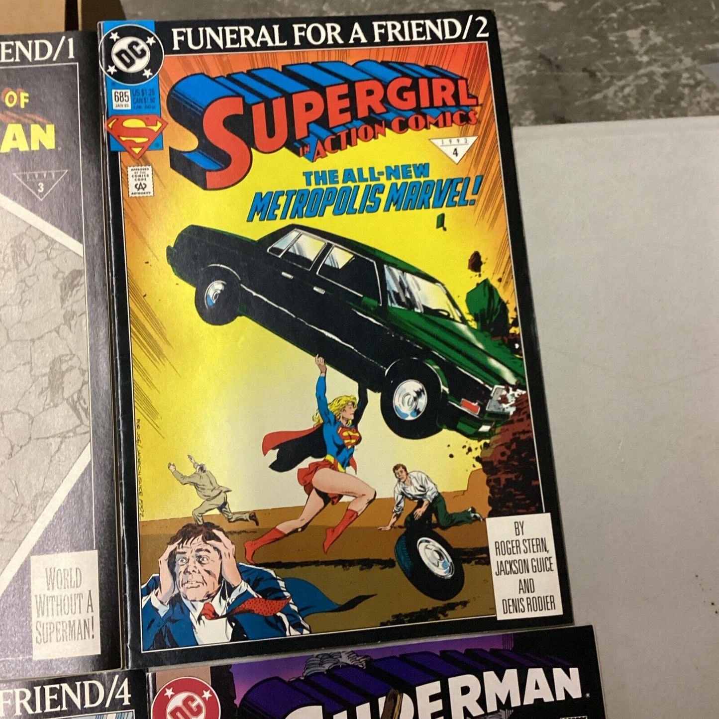 7 DC Comics - Comic Books - Superman #1-4, Justice League, Death Of Superman