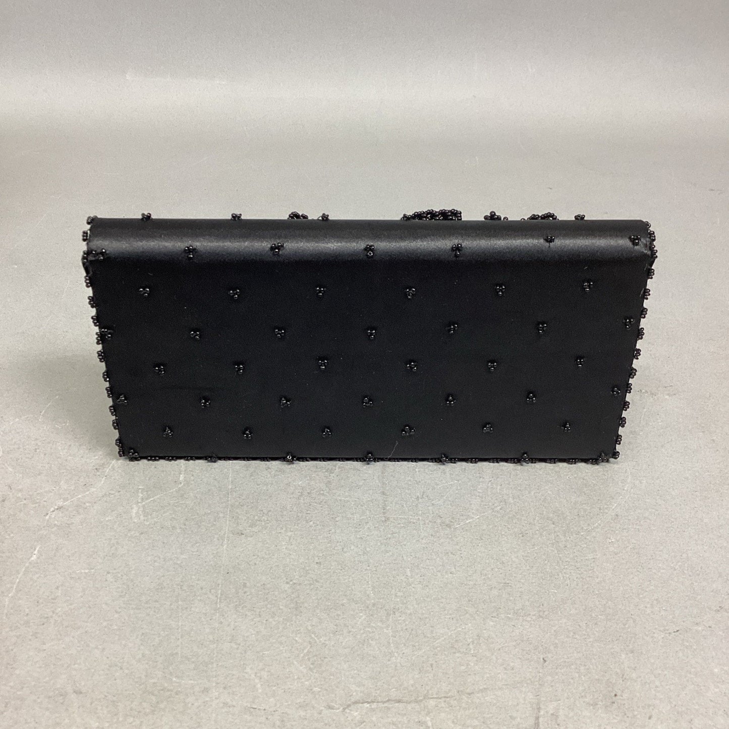 Schildkraut Handmade Black Beaded Floral Clutch Wristlet Wallet