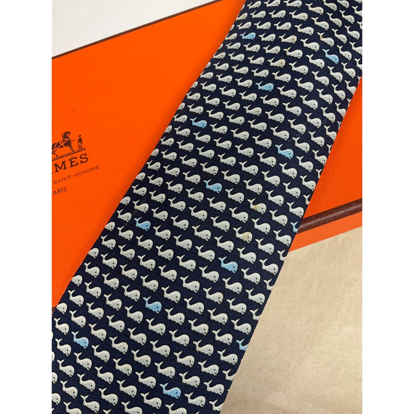 Men’s Hermès Whale Tie REF: 605301 TA | No Box