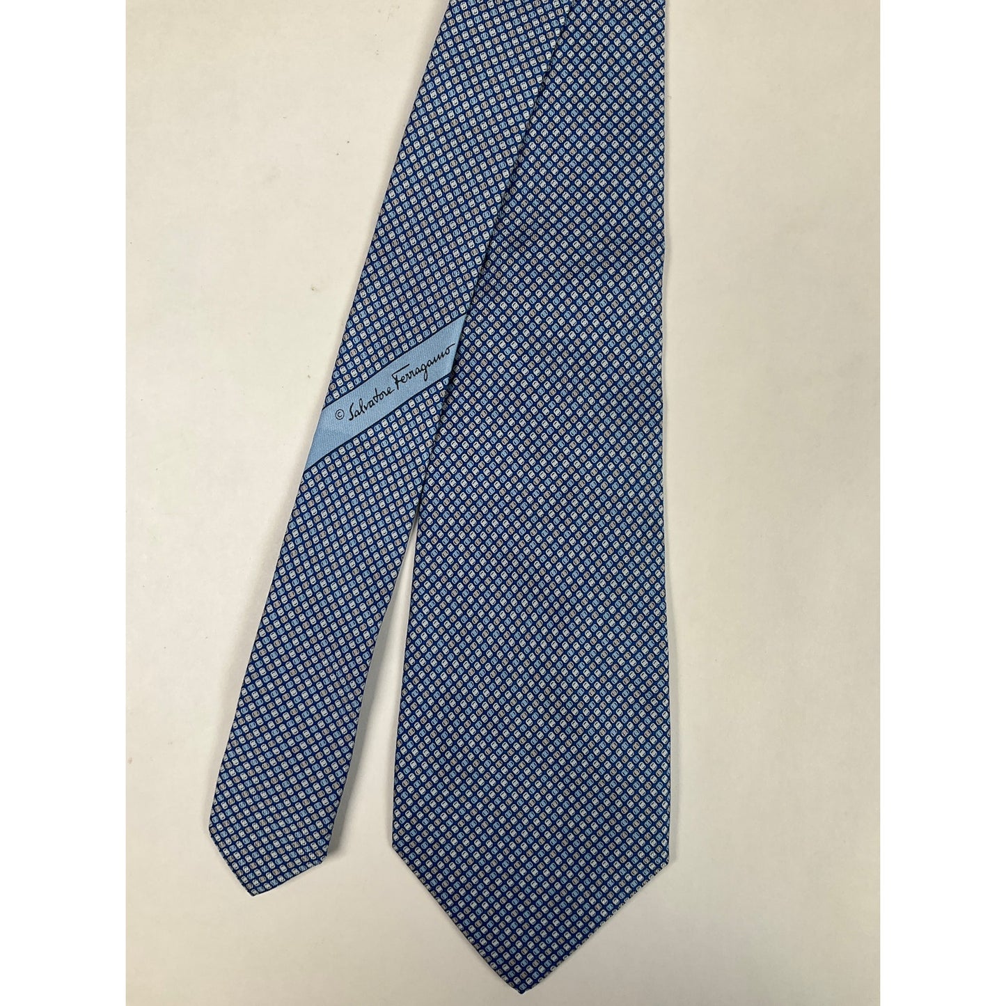 Mens Salvatore Ferragamo Blue Dot Tie | No Box