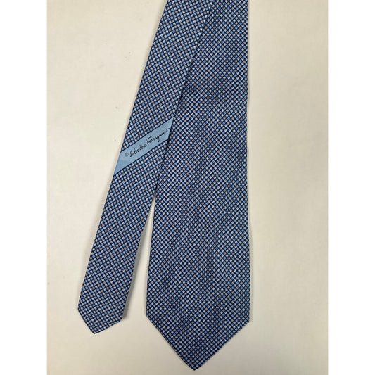 Mens Salvatore Ferragamo Blue Dot Tie | No Box