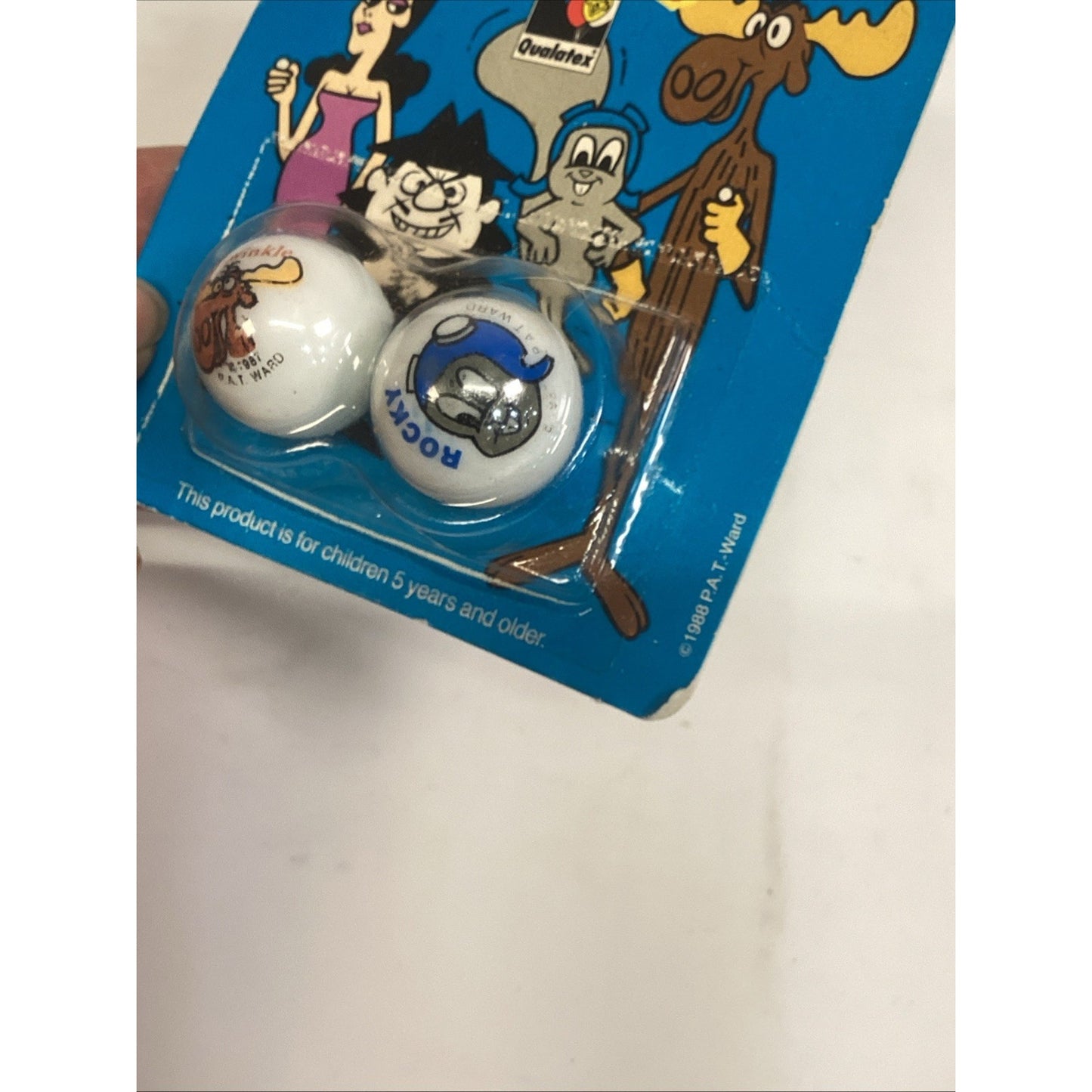 1988 Bullwinkle & Rocky Moosion Impossible Marbles 100% Pure Glass New