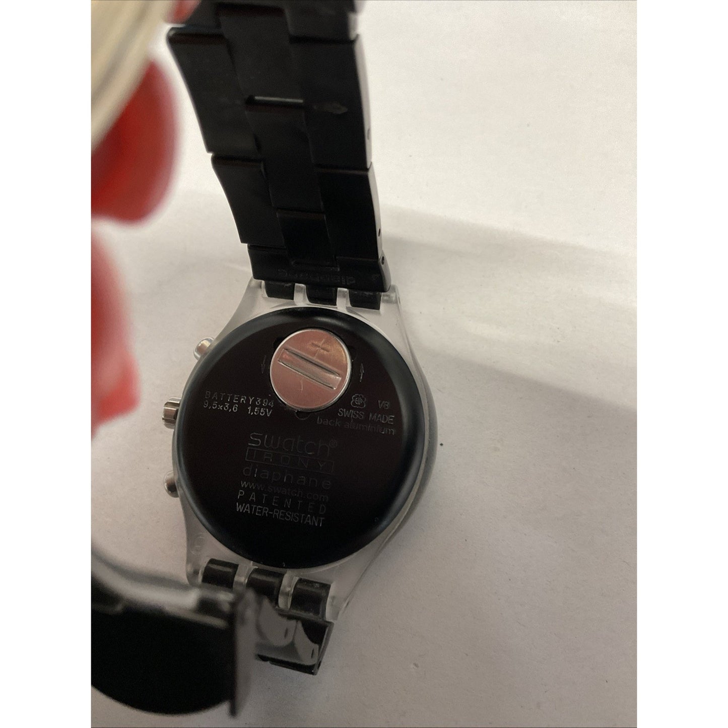 Swatch Irony Diaphane Chronograph Quartz Black Dial Stainless Steel Bracelet