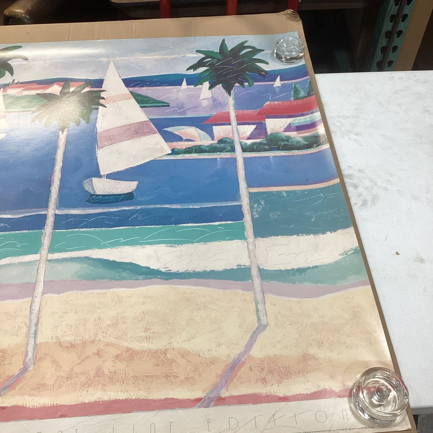 1988 Allison Daniel’s Front Line Editions Sailboats Poster Print - 48.75x36”