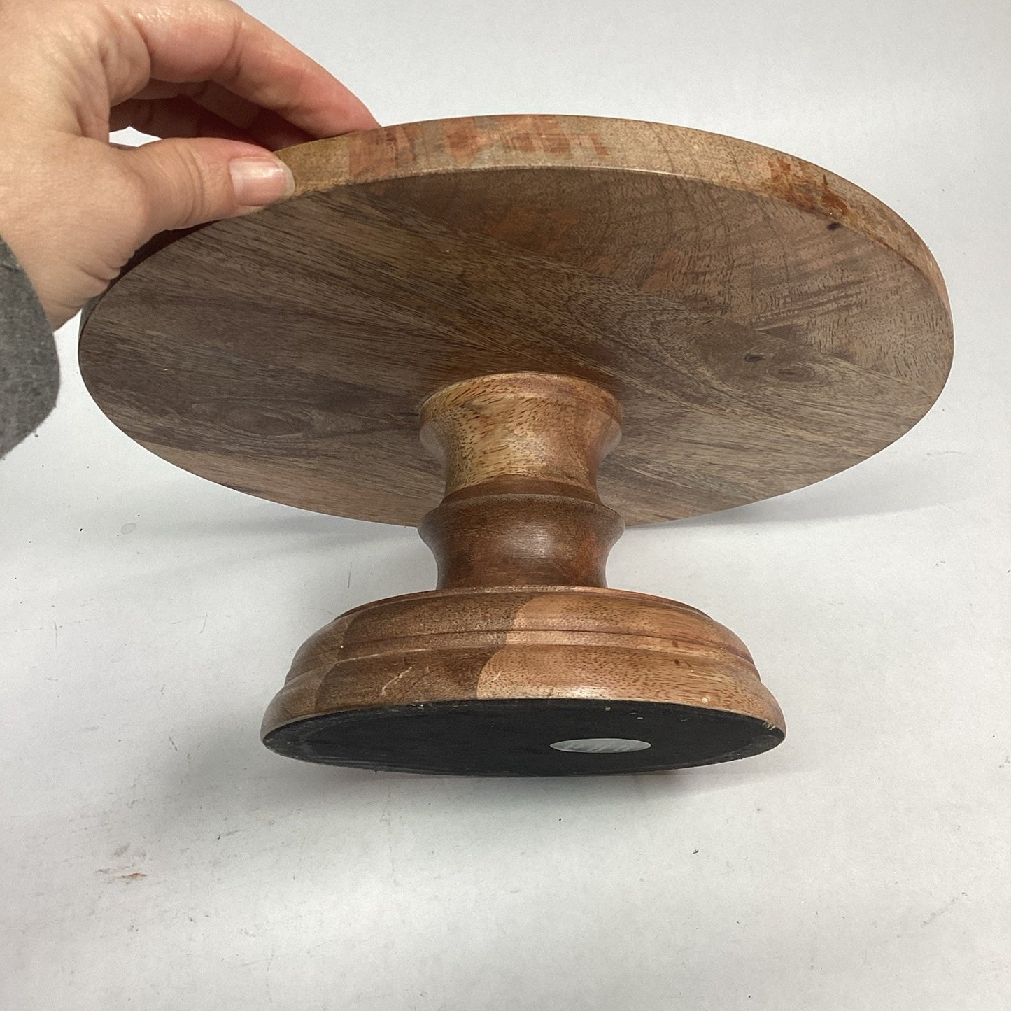 Rustic Farmhouse Decor Wooden Cake Stand - 11.5”Dx5”H - Made In India