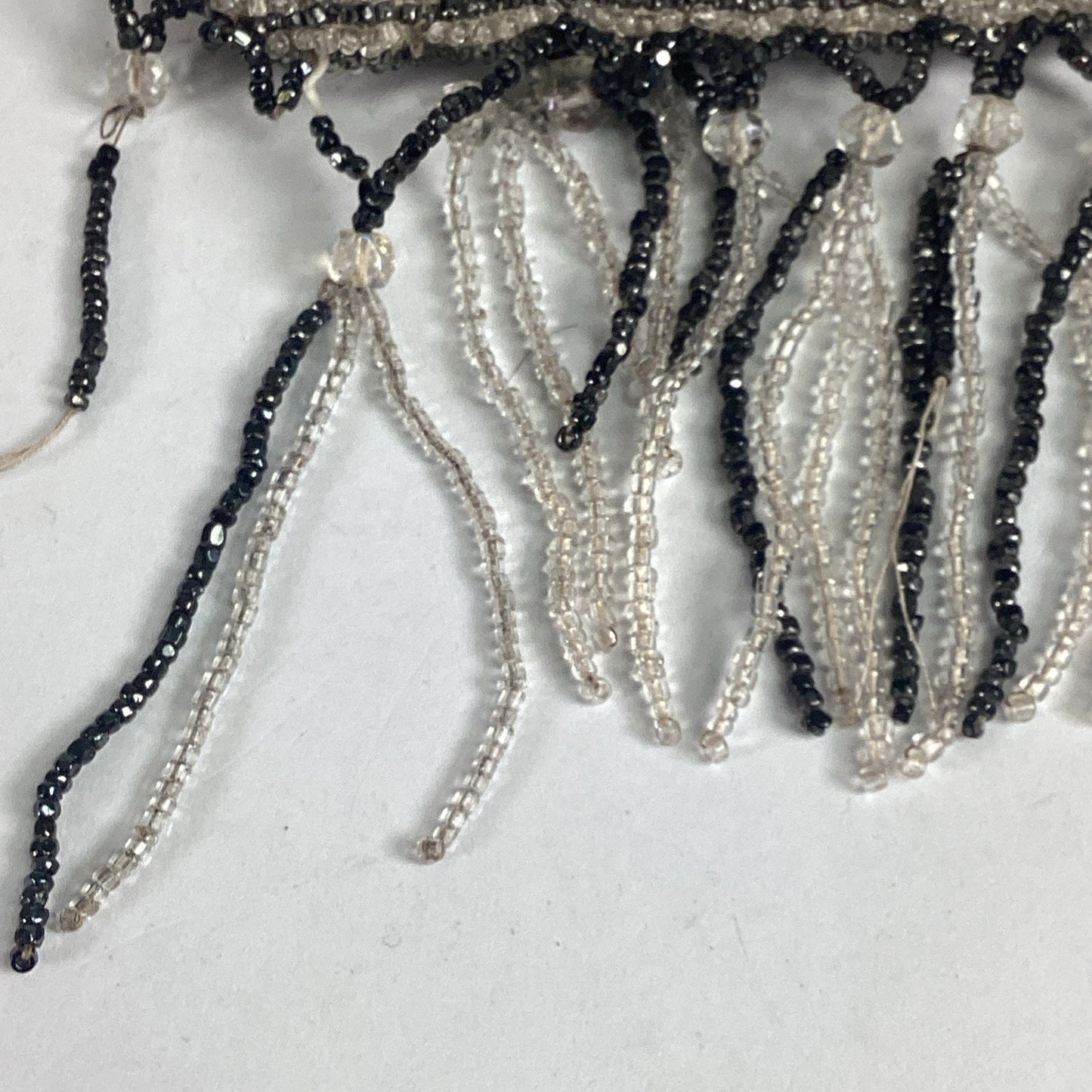 Vintage Beaded Evening Bag With Fringe & Mirror