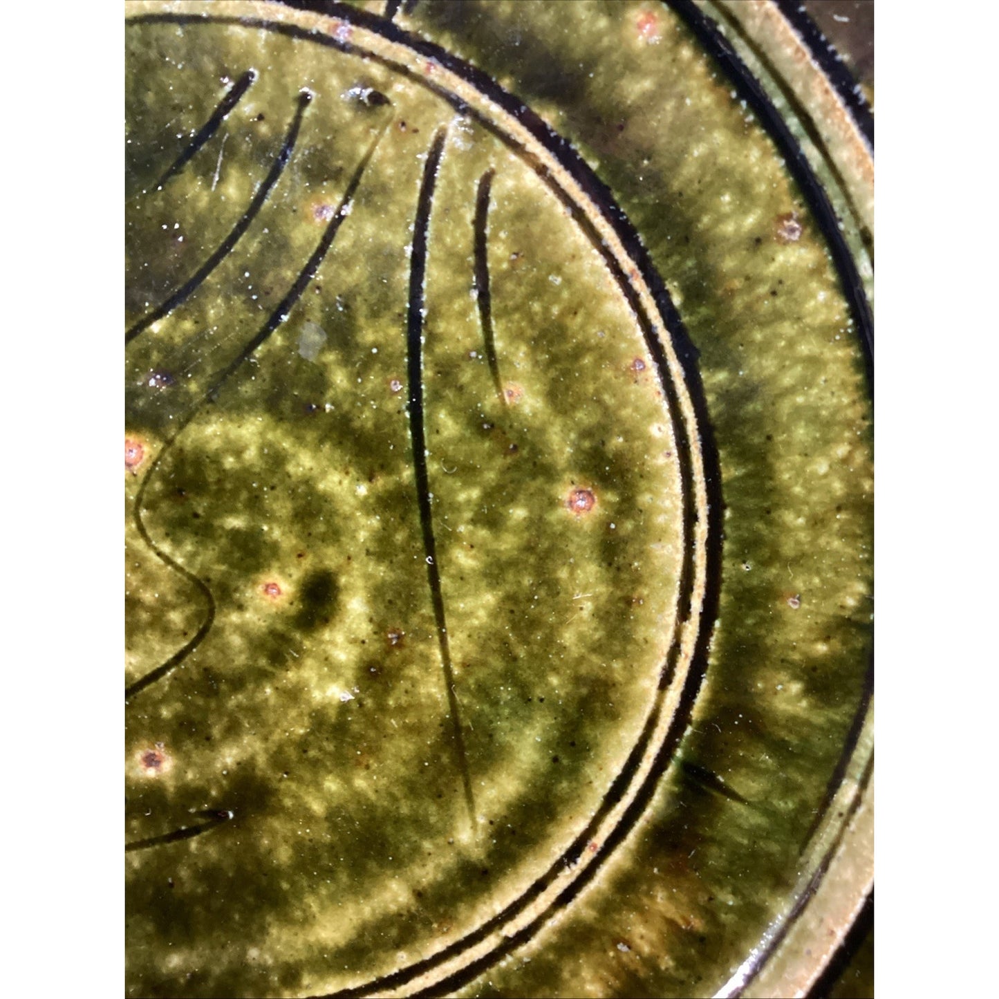 Handmade Hand Painted Dark Green Soup Salad Bowls - 8.25”D